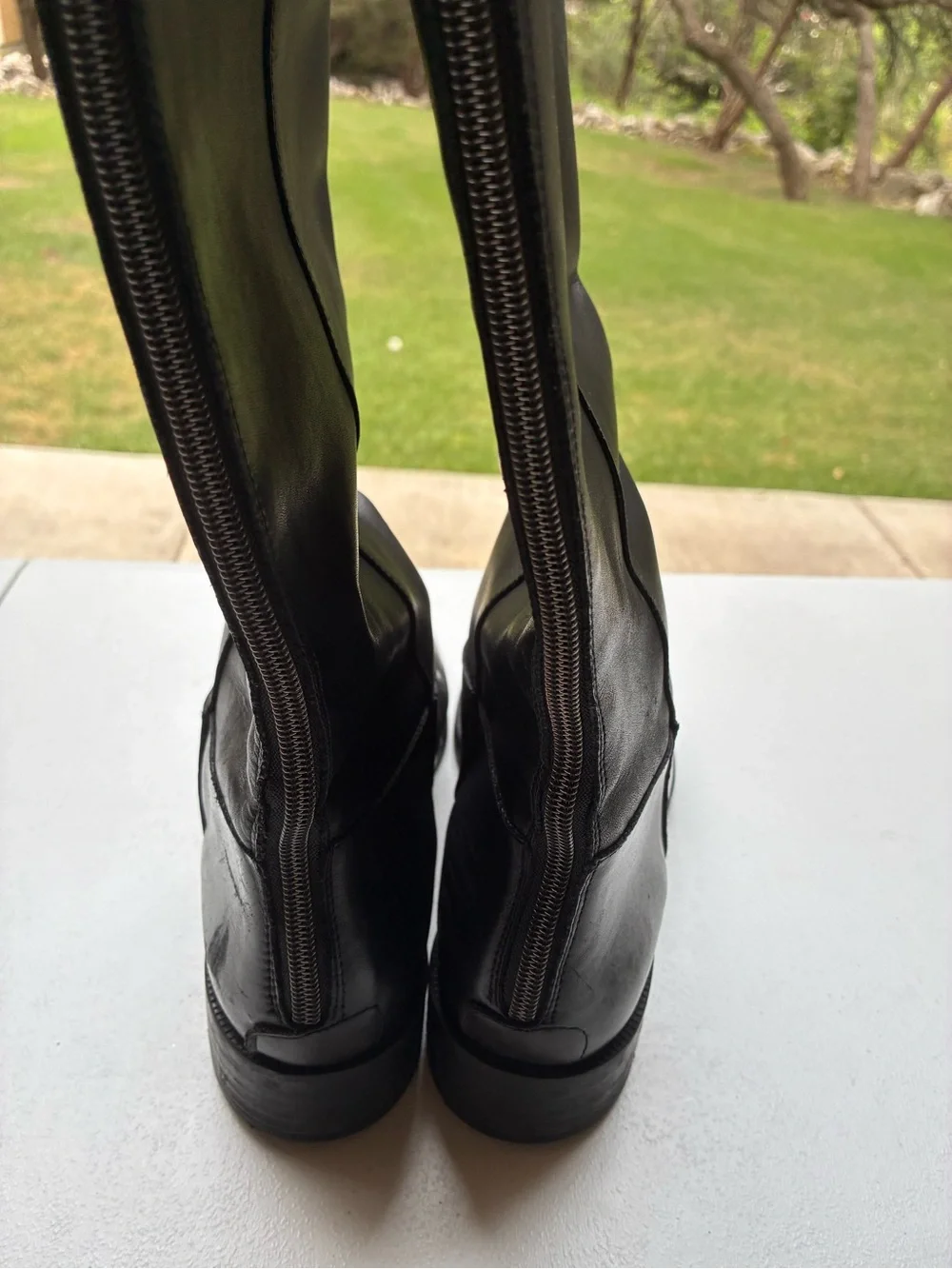 Emanuel Crasto Classic Black Leather Knee-High Riding Boots Women’s Size 38/8